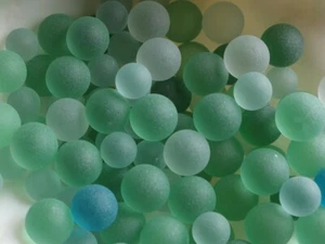 30 pcs Mix Sizes 12-16mm Green Ocean Aquatic Colors Sea Glass Marbles Codd Balls - Picture 1 of 4