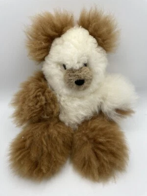 Overland Sheepskin Alpaca Fur Plush Teddy Bear Lovey Doll Soft 13” - Image 1 of 4