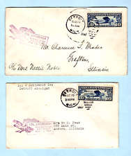 (2) Lindbergh  AAMC # 129  visits Detroit, his birthplace 8-10-1927 Illinois cnc
