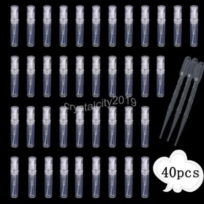 40 Stück Parfumzerstäuber Sprühflasche 3ML Transparente Mini Sprühflaschen Neu - Bild 1 von 4