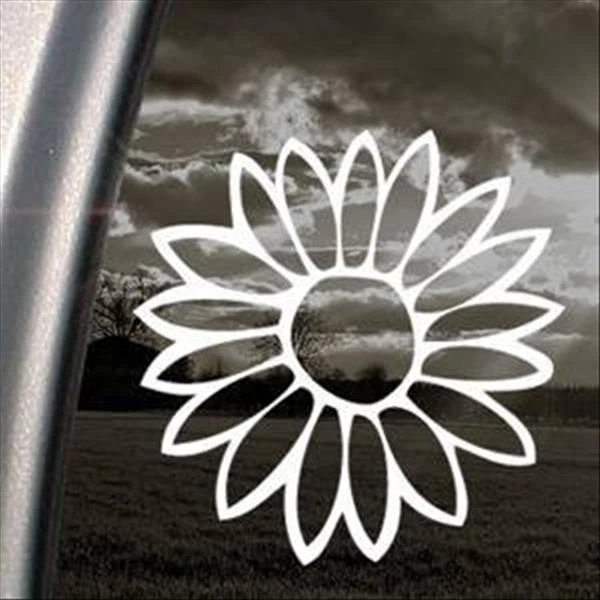 Calcomanía adhesiva blanca de loto con flores tropicales para ventana de coche camión (6x6") Foto 1 de 2