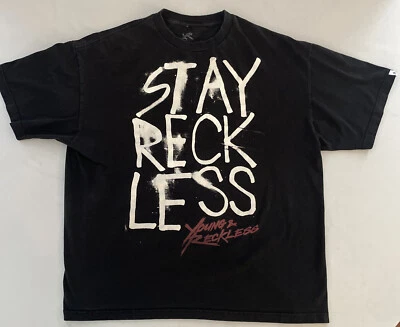 Young & Reckless T-Shirt Mens Size 2XL Black Short Sleeve “Stay Reckless” - Image 1 of 4