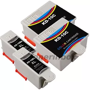 4 Pack (2 Bk/2 Color) #10 Ink Cartridges For Kodak 10B 10C ESP 3250 5210 5250 - Picture 1 of 1