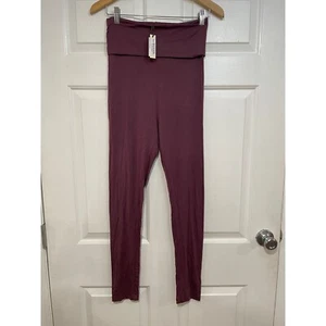 NUOVO The Woods Kate Quinn Roll Top Leggings Vita Alta Lounge Tempo Libero S Prugna - Foto 1 di 8