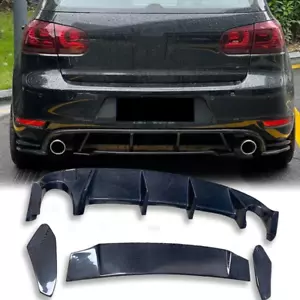 Carbon Fiber Rear Bumper Guard Rear Diffuser Lip for Golf 6 VI MK6 GTI 2010-2013 - Foto 1 di 6