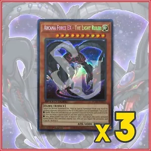 YuGiOh ARCANA FORCE EX - THE LIGHT RULER x3 | SGX4 ENB10 SECRET RARE 1st Edition - Picture 1 of 2