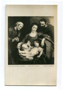 Art, Artist Postcard -  Peter Paul Rubens - The Holy Family - Christ Church