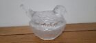 Bird On A Nest Butter Candy Trinket Clear Glass Vintage Dish Beautiful