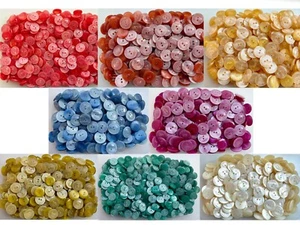 Buttons 13mm 15mm 18mm 20mm 23mm Frosted Polished Various Colours 2 Hole V15-V22 - Picture 1 of 45