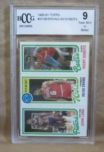 JULIUS ERVING/LONG/SOBERS 1980-81 TOPPS CARD#23 BCCG9!76ERS HOF/PISTONS/BULLS - Picture 1 of 2