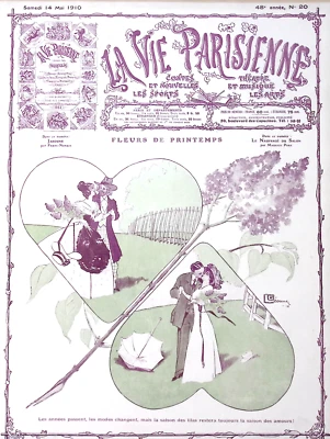 La Vie Parisienne Magazine 14 Mai 1910 Léonnec Springtime Flowers Art Nouveau - Image 1 of 4