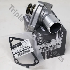Genuine Nissan Infiniti Thermostat & Gasket 2120031U1B G35 M35 Frontier Xterra - Picture 1 of 7
