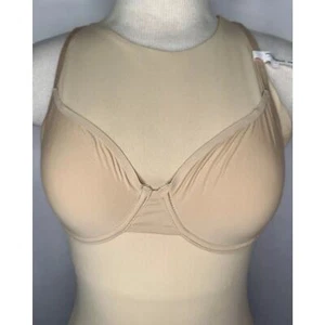 Aerie Smoothez Beige Tan Unlined Underwire Full Coverage Bra Stretch Size 32C - Picture 1 of 3