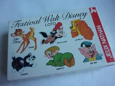VINTAGE 80's ANCIEN JEU NATHAN JEU DE LOTO FESTIVAL WALT DISNEY - Photo 1/3