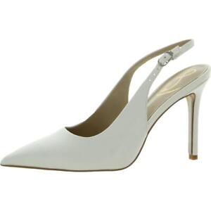 Sam Edelman Womens Hazel White Slingback Heels Shoes 7.5 Medium (B,M) BHFO 8864