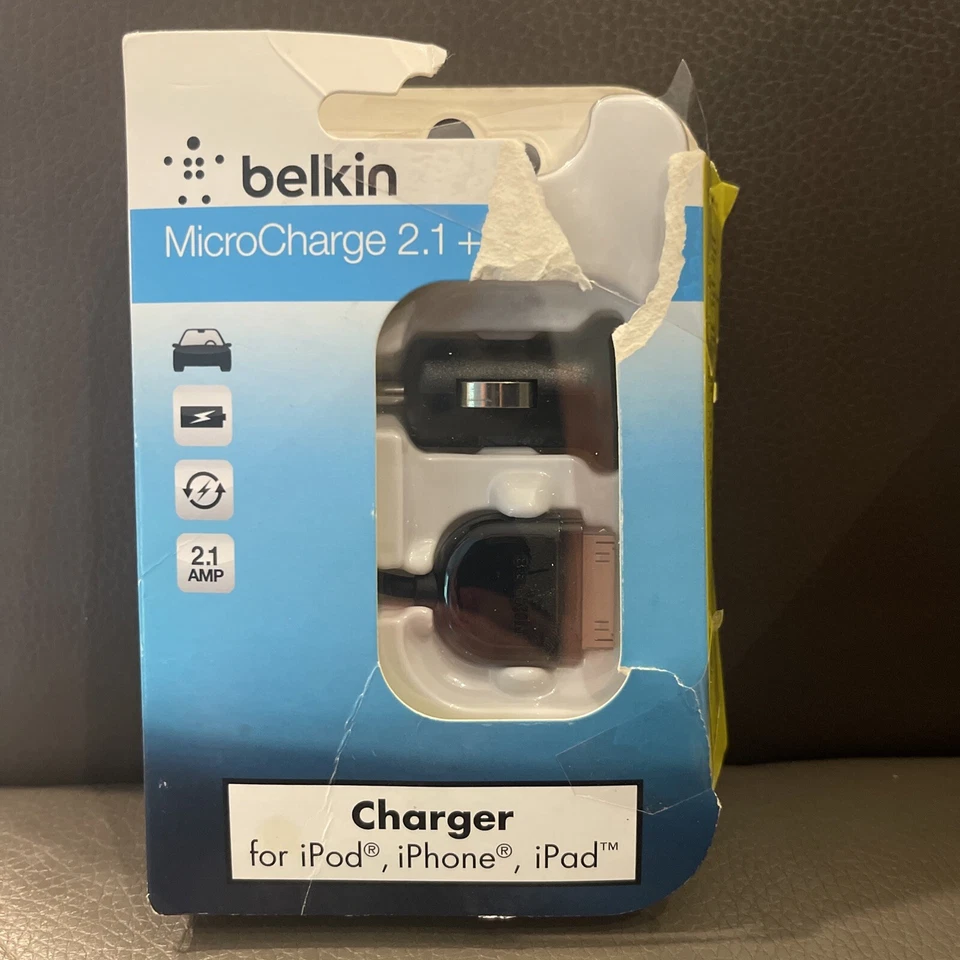 Microcargador Belkin 2,1 amperios 10 vatios 30 pines Apple iPhone iPod iPad USB coche Foto 1 de 4