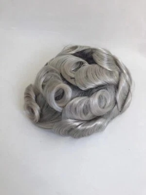 Men Human Hair Replacement System Hairpiece Lace Front Toupees Ombre White Blond - Image 1 of 4