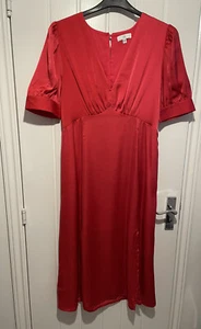 VESTIDO MIDI DAMAS LA REDOUTE ROSA SATINADO TALLA 16 REINO UNIDO NUEVO - Imagen 1 de 6