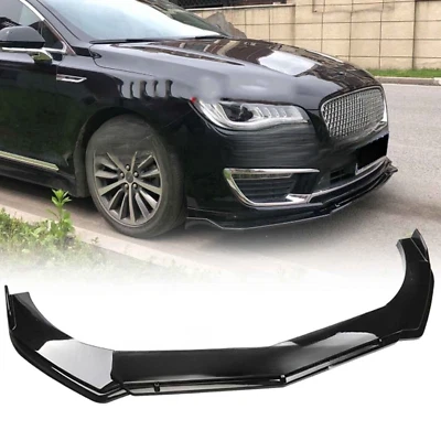 For Lincoln MKZ 2007-2020 Gloss Black Front Bumper Lip Spoiler Splitter Body Kit - Image 1 of 4