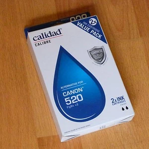 Calidad twin pack black ink cartridges for Canon 520 ( 928-BTPOW) Aussie Seller - Picture 1 of 6