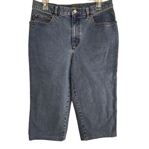Lauren Jeans Co Ralph Lauren Capri Jeans Womens Sz 8 Blue Denim Hi Rise Stretch - Picture 1 of 13