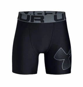 Under Armour Boy's HeatGear® Kid's Shorts Black Stretch Wicks Sweat 1330758 001 - Picture 1 of 3