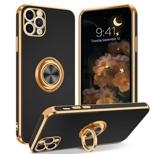 For iPhone 11 Pro Max Case Shockproof Rugged Case Cover With Golden Ring - Afbeelding 1 van 9