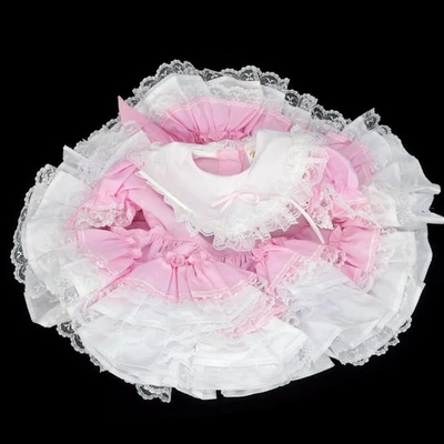 Vestido Lid'l Dolly's Rosa Volantes Encaje Círculo Completo Fiesta Concurso Niña 8-12 libras Foto 1 de 4