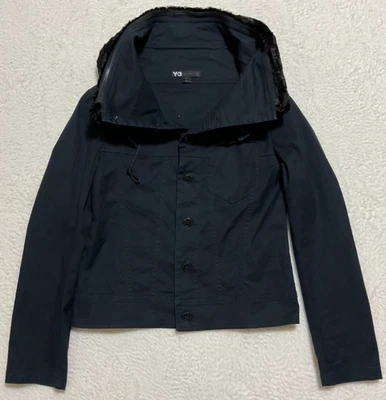 Chaqueta corta de camionero Y-3 Yohji Yamamoto para mujer con piel de algodón negro talla S Foto 1 de 4