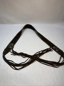 Cinturón Flecos Cuero Marrón 70 Pulgadas Longitud Total Boho - Imagen 1 de 11