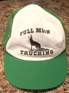 Vintage Full Moon Trucking Hat Cap Snap Back Green/White Trucker 1980s - Picture 1 of 5