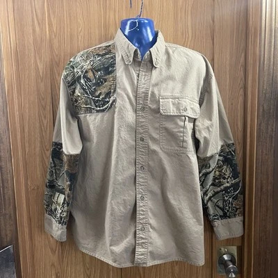 Cabela's Shirt Men's L Brown Camo Padded Hunting Shooting Long Sleeve - Image 1 of 4