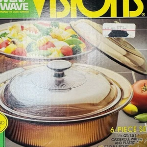¡NUEVO Juego de utensilios de cocina Vintage Visions 6 piezas caja sellada con tapas de vidrio y plástico! RARO - Imagen 1 de 20