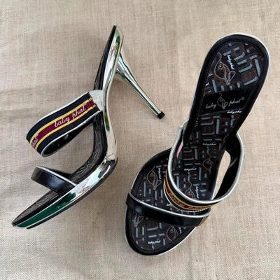 Tacones de aguja vintage Baby Phat cromados - talla 8 - Imagen 1 de 4