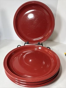 Menge 4 Mainstays Rot Steinzeug 10,5" Essteller. - Bild 1 von 6