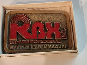 NEW Vintage 1980s RBX Transportation Inc Belt Buckle Metal Springfield Missouri - Picture 1 of 6