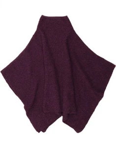 BLARNEY WOOLEN MILLS Womens Poncho Jumper UK 14 Medium Purple Merino Wool FJ09 - Picture 1 of 3