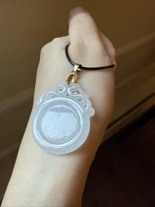 純天然翡翠A貨 老坑冰種白月光古風無事牌 Birmania Grado A sin tratar jadeíta - Imagen 1 de 5