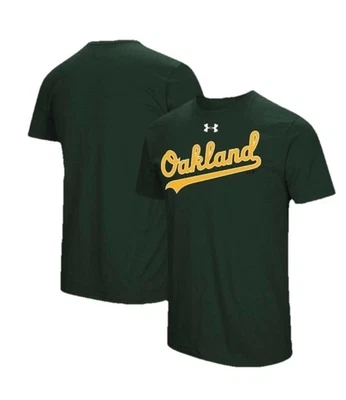 NWT Under Armour Oakland Athletics Green Passion Road Team Font T-Shirt Sz 5XL - Image 1 of 3