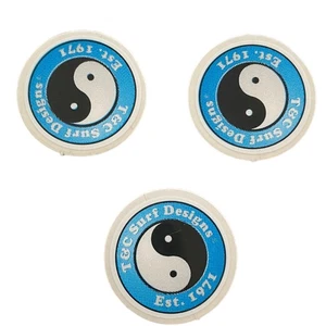 T&C Hawaii Town & Country Surf NEW 3 Mini Vintage Blue White Stickers - Picture 1 of 2