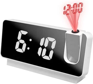 Digital LED Projection Alarm Clock Temperature Snooze Dimmer Ceiling Projector - Picture 1 of 9