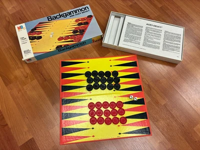 Vintage Milton Bradley Backgammon And Acey-Deucy Board Game 1973 Complete [READ] - Image 1 of 4