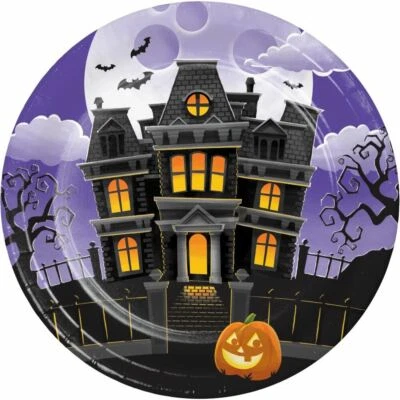 Haunted Mansion Jack O'Lantern 8 Ct 9" Lunch Dinner Plates Halloween - Image 1 of 2