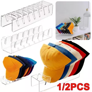 1/2X Acrylic Baseball Cap Rack Hat Holder Display Stand Closet Organizer Storage - Picture 1 of 22