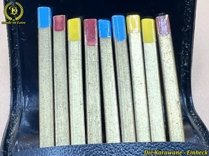 *RARE* Vintage Brain Teaser 9 Brass Matches in Leather Case - Brain Teaser Set Will - Picture 1 of 9