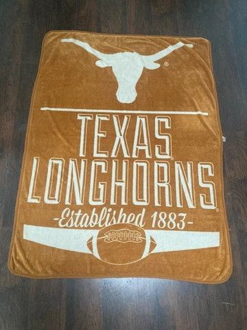 Vintage Texas Longhorns Orange Blanket Cover