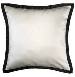"Veratex Deville ONE Euro Sham blanco negro borde satinado y cremallera inversa 26x26""" - Imagen 1 de 5