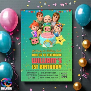 Editable Cocomelon Birthday Party Invitation, Kids Birthday Party Template - Picture 1 of 8