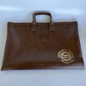 VTG UAW United Auto Workers Union CAP Briefcase Attache Laptop Bag Faux Leather - Picture 1 of 16