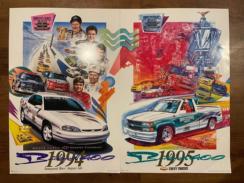 1994/95 Brickyard 400 Chevrolet Monte Carlo & Trucks Posters SIGNED Tony Warren Cover